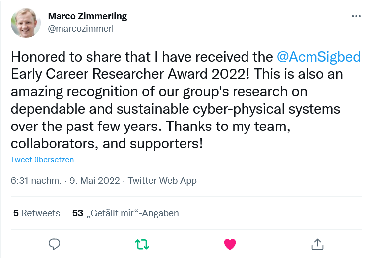 screenshot of tweet by Prof. Marco Zimmerling