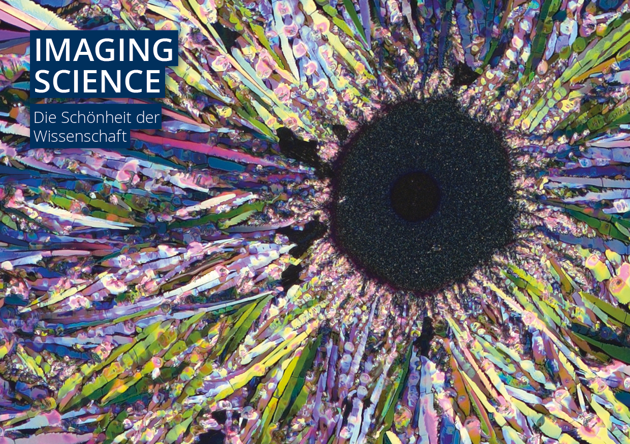 Flyer für die Ausstellung 'Imaging Science - Die Schönheit der Wissenschaft'
